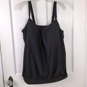 Lands’ End Black Tankini Swim Top NWT